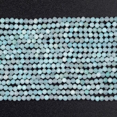 Natural Faceted Amazonites Gemstones Stone Beads Round Loose Spacer Beads For Jewelry Making Bracelet Handmade