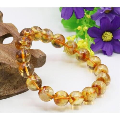 Natural Round Yellow Tower Crystal Jades Bracelet Jaspers Chalcedony Stone Women Girl Gifts DIY Hand Made Jewelry Making Design