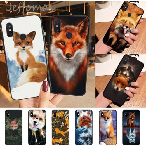 New space foxes sly fox Silicone Black Phone Case For xiaomi Redmi 5 5A plus 7A 8 note 2 3 4 5 5A 6 7 GO K20 A2