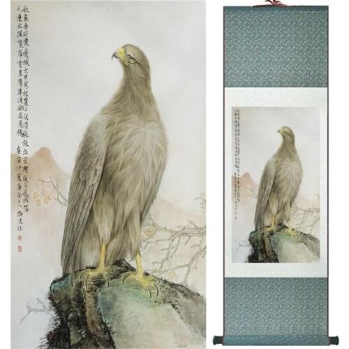 Eagle painting Home Office Decoration Chinese scroll painting eagle on Pine tree painting eagle picture SCGS2017120316