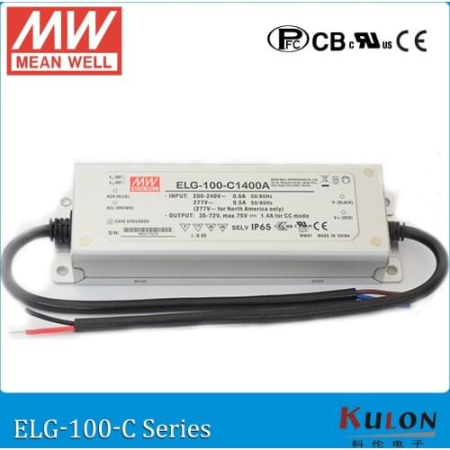 Original MEAN WELL ELG-100-C700A current adjustable LED driver 350~700mA 71~143V 100W PFC waterproof power supply ELG-100-C