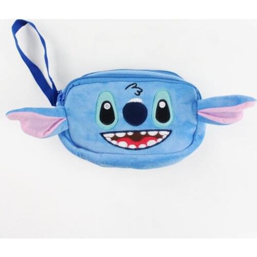 22cm Lilo and Stitch Plush Toy Blue Alien Storage Pen Bag Pencil Case Gift for Children