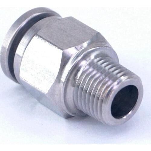 Pneumatic Straight Tube OD 8mm*1/8"BSP 304 Stainless Male Push in Fitting Quick Connector Anticorrosion Antioxidation