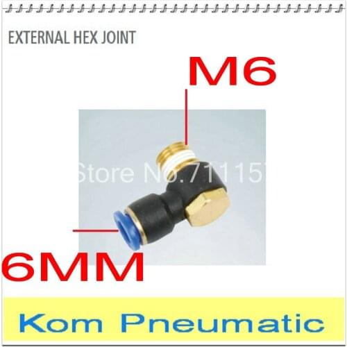 100x Free Shipping PH 6-M5 Pneumatic Hex Air Fitting 6mm Tube Push In M5 One Touch Quick Fittings Connector Pipe Hose Joint