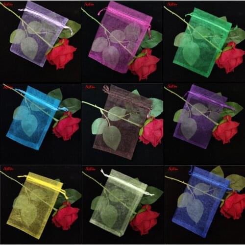 50Pcs Organza Gift Bags Jewelry Bags Packing Sachet Organza For Wedding/Communion Decor 5z