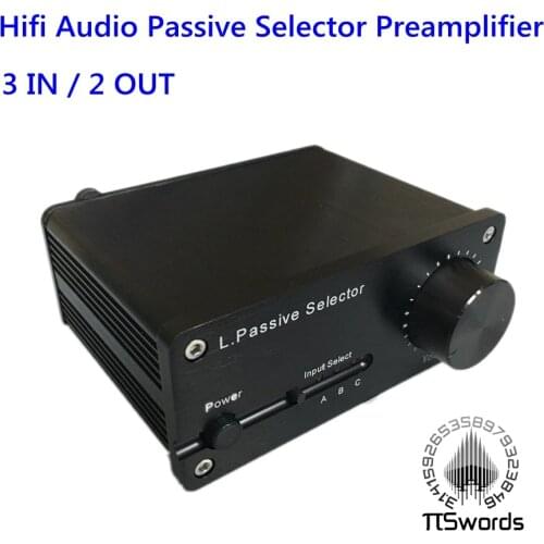Piswords L.HifiSelector Hifi Passive Selector Preamplifier Audio Selector Preamp Volume Adjust 3 in 2 out
