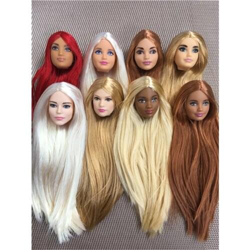 Rare Collection Doll Heads Black Pearl Colorful Long Hair Limited Version Doll Heads White Black Lady Doll Parts Girlfriend Gift