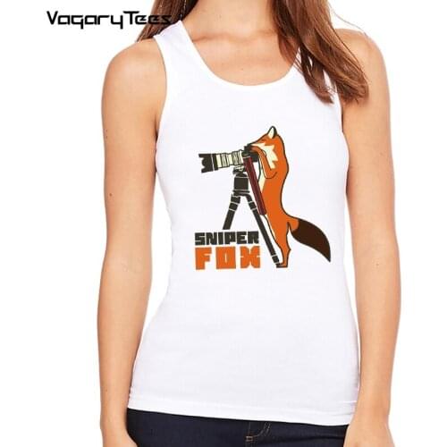 Funny Cute Graphic Funny Photographer Fox Camera With Little Sniper Fox Perfect Gifts Tank top