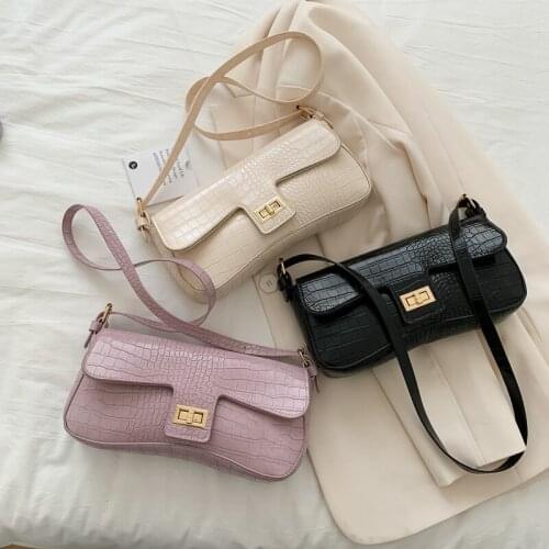 Crocodile Pattern Women Handbag Female Luxury Designer Shoulder Bag High Quality PU Leather Crossbody Bag Underarm Bags Purse