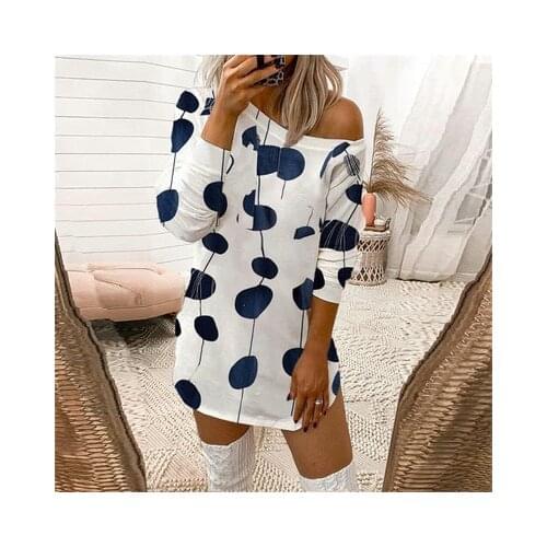 Ladies Leopard Print Strapless Pullover T-Shirt Dress Female Butterfly Irregular Fashion Casual Dress Autumn Basic Mini Dress