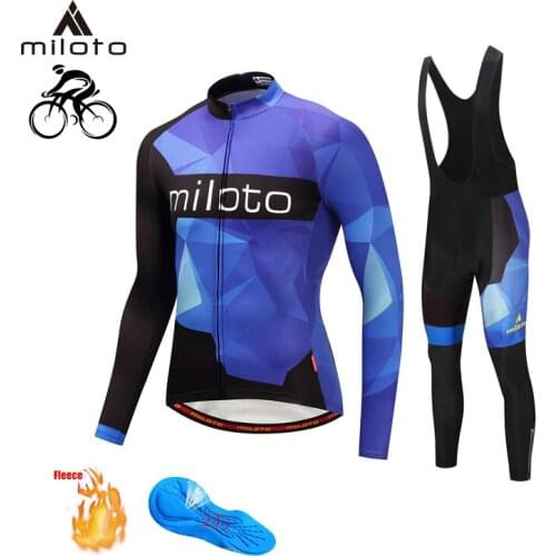 MILOTO Winter Thermal Fleece Cycling Suits Fietskleding Uniforme Ciclismo 2019 Mountain Bike Riding Long Pants MTB Cycling Wear