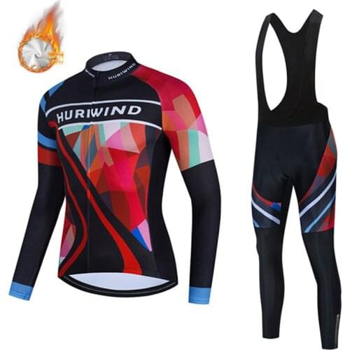 Winter Fleece Cycling Jersey Long Sleeve Mens Cycling Set Jumpsuit Mtb Thermal Outdoor Clothing For Bicycle Uniform Jacket