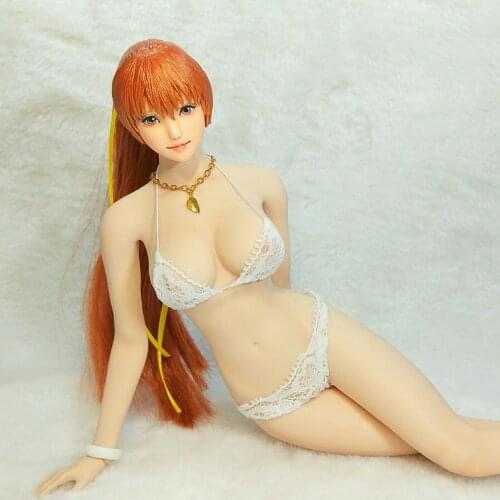 1:6th White Lace underwear Bikini+1 pair bracelet For 12" Phicen Women Body Doll