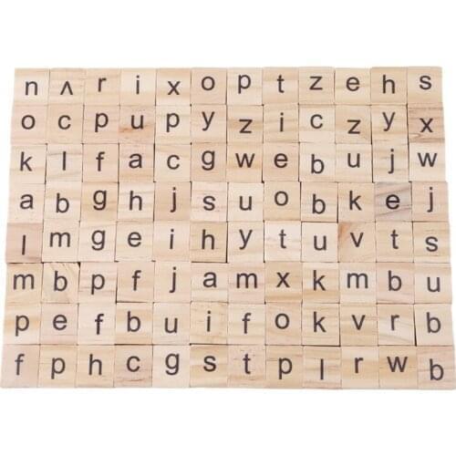 100 PCS Children Wooden English Alphabet Puzzle Toy DIY Numbers Letters Puzzle Develop Baby Intelligent Early Education Toy