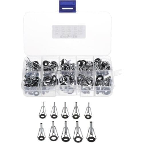 80pcs Fishing Rod Guides Sea Fishing Pole Rod Tip Top Rings Guide Eyes Spinning Casting Rod Building DIY Repair Access