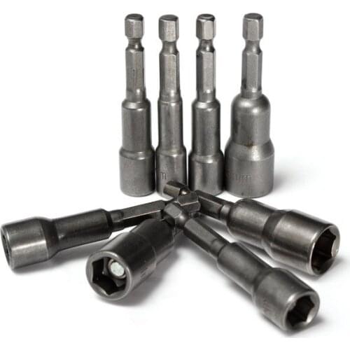 9pcs/set 1/4" 6mm to 14mm Hex Magnetic Nut Driver Socket Metric Impact Drill Bits