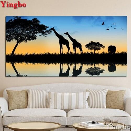 DIY 5D Diamond embroidery Giraffe Diamond Paintings Full Square Round Resin Cross stitch Kits, african animal Mosaic Crafts