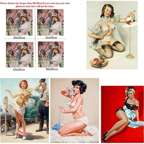 Diy Diamond Painting Custom Figure Painting Goddess Dressing Exposure Round Diamond Full Diamond Cross Stitc Mosaic Home Decora