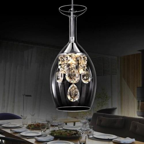 American LED crystal restaurant lampshade bar table single head creative personality simple postmodern Pendant Lights WF1016