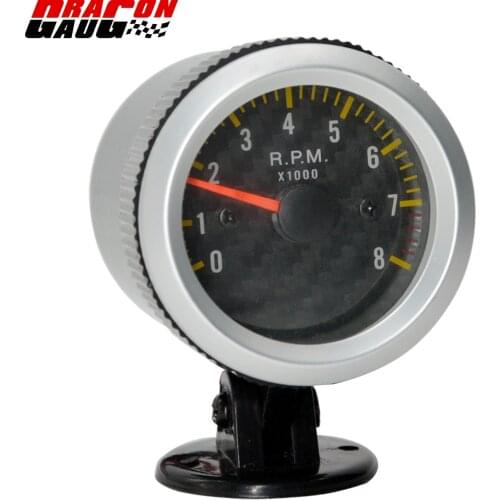 Dragon 52mm Auto Car Petrol Engin Rev Counter Tachometer Pointer Gauge 0-8000 RPM 4.6.8 Cylinder Meter Pods Free Shipping
