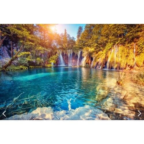 Origin Forest Waterfall Mural Wall Papers for Walls Canvas HD Photo Misty Wallpapers Contact Paper Waterproof Paper Wall Decor