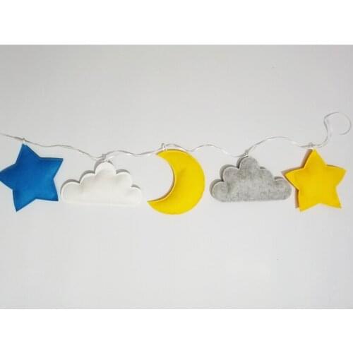 INS DIY Hanging Wall Nice Decor Window Cloud Moon Star Decoration Babys Bedroom Tent Bed Mat Baby Shower Bunting Ornament Party