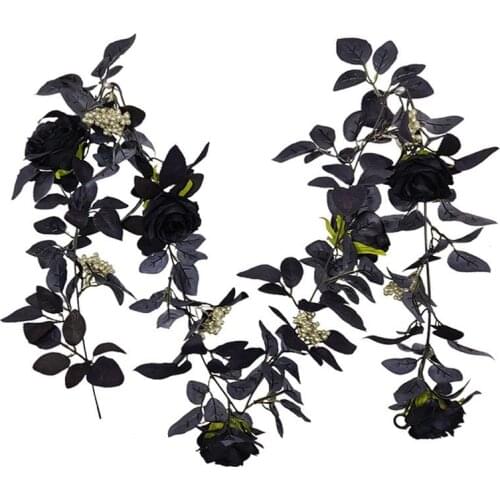 Artificial Rose Flower Vine Decoration For Halloween Party Events Hanging Faux Fake Plants Vine Artificial Plants Decor Supplies