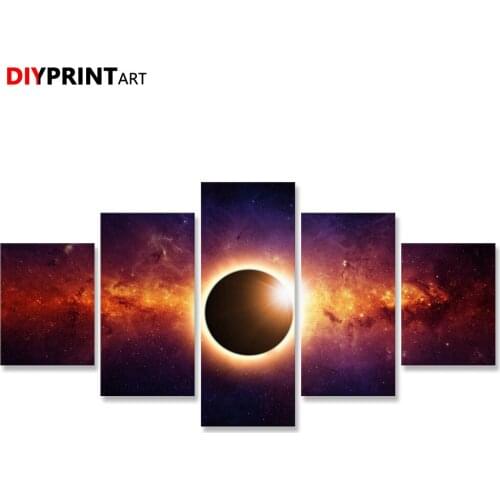 Space Planet Colors Energy Power Mystical 5 Pieces Modern Wall Art Canvas Wall Pictures for Living Room A2030