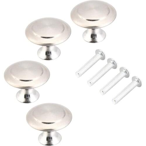 Round Stainless Steel Handle Mushroom-Shaped Stainless Steel Handle Can Be Used For Drawer Cabinets(4 Pieces)