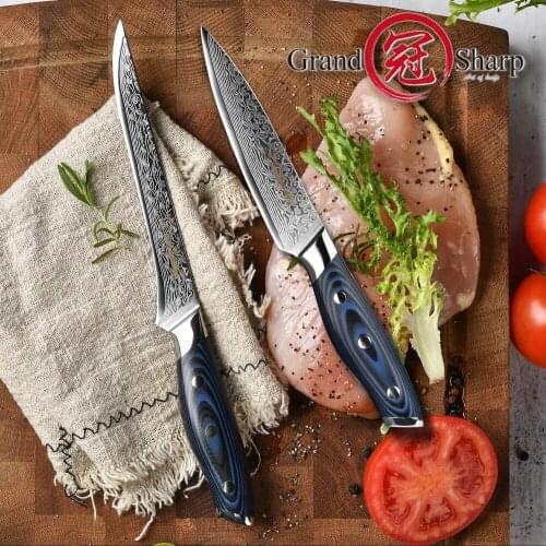 Kitchen Knife Set 2-piece Utility Boning Knife Chef Knife Sets Japanese Damascus Steel Knife Set Butcher Tools Pro Cooking NEW