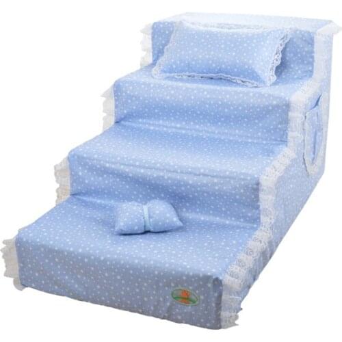 Pet Small Dog Sofa Pet Dog Cushion Teddy Stair Step Removable Wash Up The Bed Ladder Four-layer Dog Ladder Pet Stair Steps
