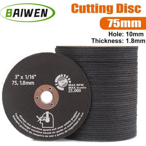3 Inch Metal Cutting Discs Diameter 75mm Cut Off Wheels Fiber Cutter Reinforced Resin Blade For Angle Grinder Metalworking