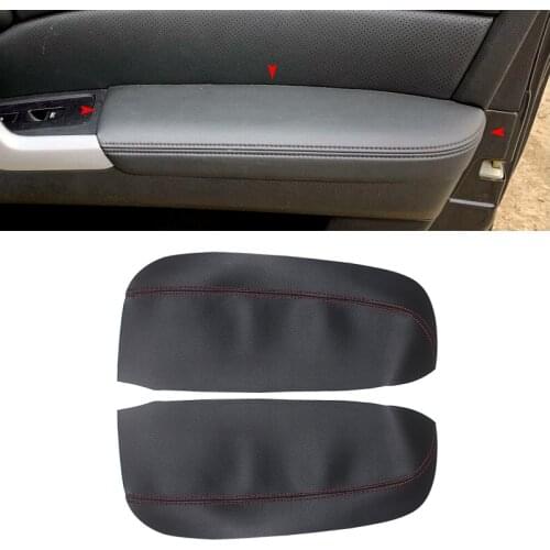 Soft Leather Door Armrest Cover For Acura RDX 2007 2008 2009 2010 2011 2012 2pcs Car Front Door Armrest Panel Cover Sticker Trim