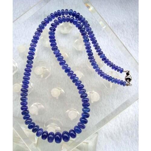 Free Shipping Natural Tanzanite Rondelle Beads Necklace Women Jewelry Accessories Weddings Parties Birthday Gift