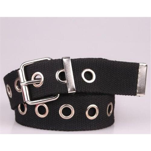 New 126.5cm*3.8cm Nylon Canvas Belt Women Metal Buckle Female Stylish Men Girdle Vintage Leisure Male Waistband