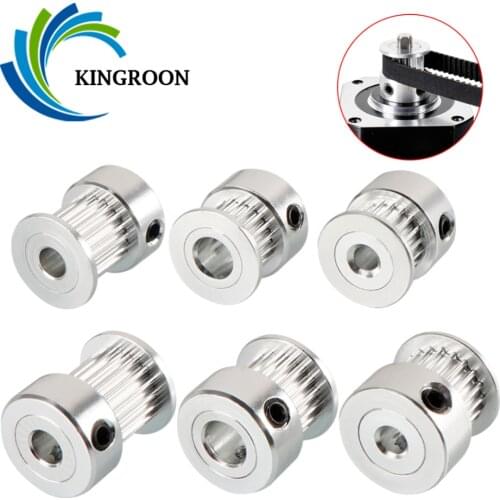 2pcs GT2 Timing Pulley 16 20 30 48 60 Tooth 2GT Aluminum Bore 5 6.35 8mm Belt Width 6mm Synchronous Wheels Gear 3D Printer Parts