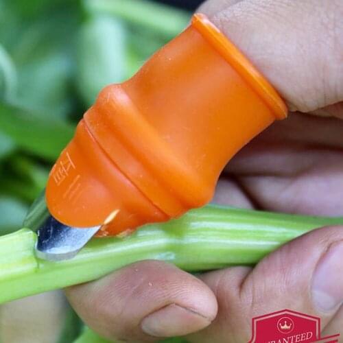 Silicone thumb knife finger protector vegetable harvest knife plant blade scissors cutting ring garden gloves kitchen tools