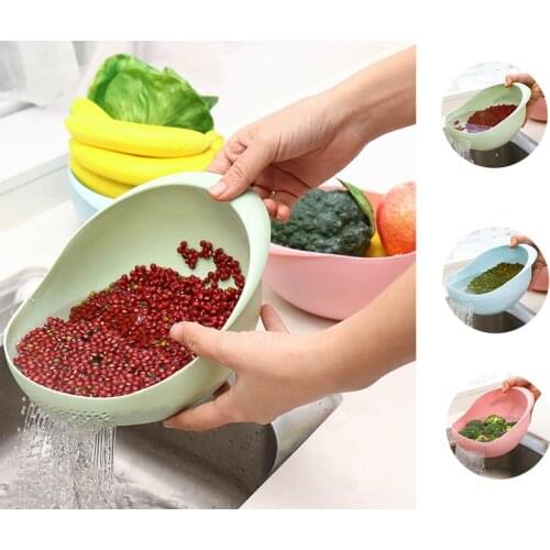 Rice Sieve Washing Filter Strainer Basket Plastic Colander Beans Sieve Fruit Vegetables Cleaning Drainer Kitchen Accessories