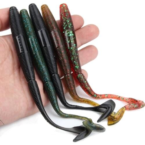 Spinpoler 14cm 17cm Segmented Ninja Worm Baits, Finesse Worms Soft Plastic Worms, Bass Fishing Worms, Plastic Baits