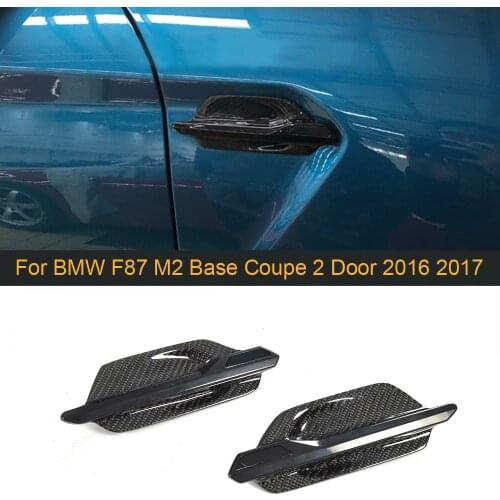 Carbon Fiber Front Air Intake Flow Vents for BMW 2 Series F87 M2 Base Coupe 2 Door 2016 2017 2PCS Front Air Intake Fins Trim