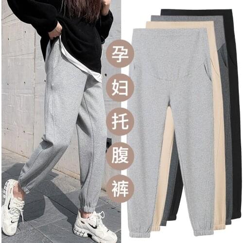 3305# Spring Autumn Maternity Pants High Waist Belly Straight Pants Clothes for Pregnant Women Sports Casual Preganncy Trousers