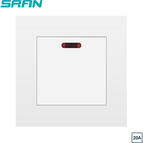 SRAN 20A switch with neon flame retardant PC panel kitchen water heater on/off wall switch air conditioner
