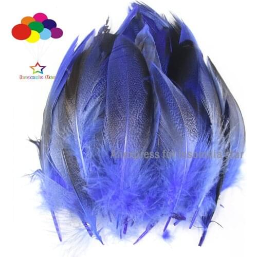 100 pcs Wholesale sapphire Duck Feather Real Dyed Duck Flank Decoration hair pheasant feathers bleached
