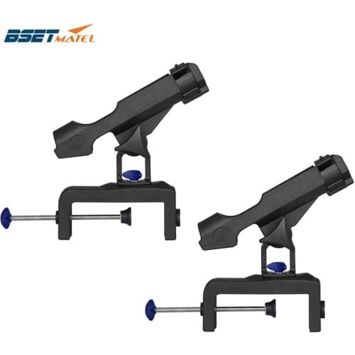 2 pieces 360 degree adjustable Fishing Rod rack Holders clamp on Removable Kayak Boat Support Pole stand Bracket
