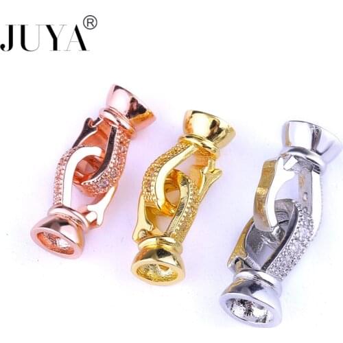 5 Pcs\lot Wholesale DIY Jewelry Accessories AAA Cubic Zirconia Fastener Clasps Hoops Connectors For Bracelets Jewelry Making
