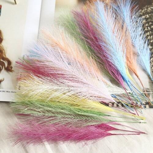 50pcs/lot Romantic Soft Rabbit Tail Reed Grass For Valentines Wedding Crafts Home Decor Material Dried Flowers Bouquets Bunny