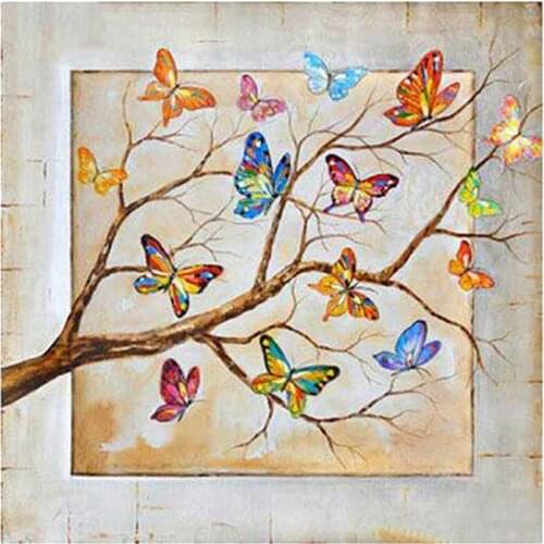 Full Round Drill 5D Diy Diamond Painting "Butterfly Tree" 3D Embroidery Cross Stitch 5D Home Decor Gift
