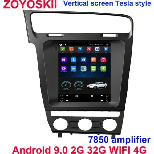 Android 9.0 os 10.4 inch vertical Tesla style CAR Radio GPS bluetooth Navigation player WIFI 4G For Volkswagen Golf 2014-2017