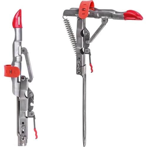 Stainless Steel Automatic Spring Fishing Rods Holder Adjustable Folding Fishing Rod Bracket Fishing Tools for Bank Lakes Streams