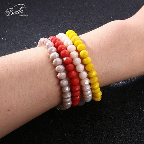 Badu 8mm Crystal Beads Bracelet for Women Faceted Crystals Fashion Charms Jewelry Friendship Bracelets Adjustable Wholesale